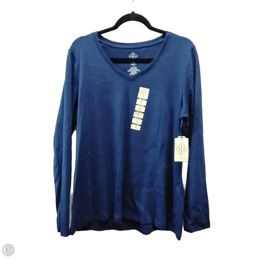 Top Long Sleeve By St Johns Bay In Blue, Size: Xl