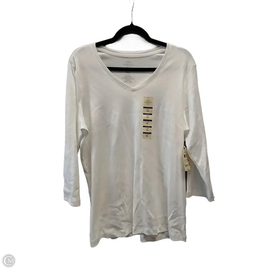 Top Long Sleeve By St Johns Bay In Beige, Size: Xl
