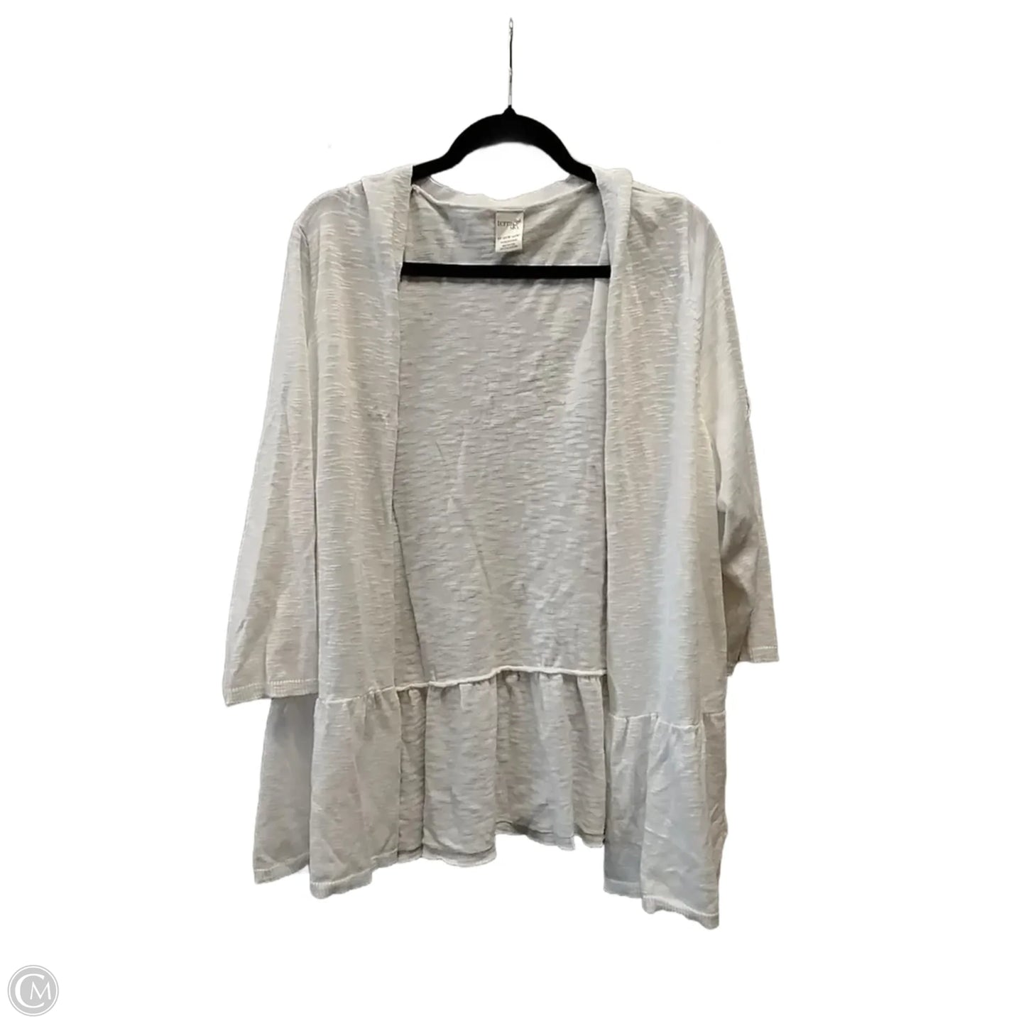 Sweater Cardigan By Terra & Sky In White, Size: 2x