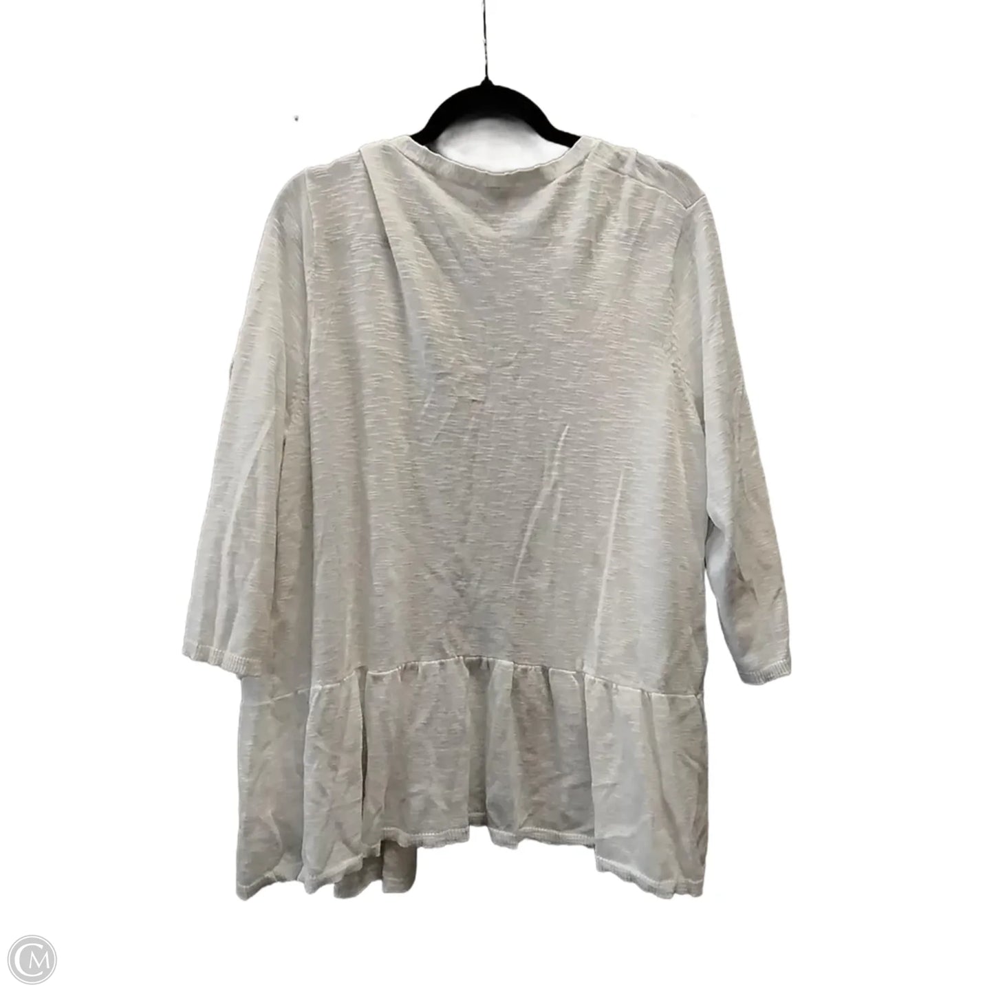 Sweater Cardigan By Terra & Sky In White, Size: 2x