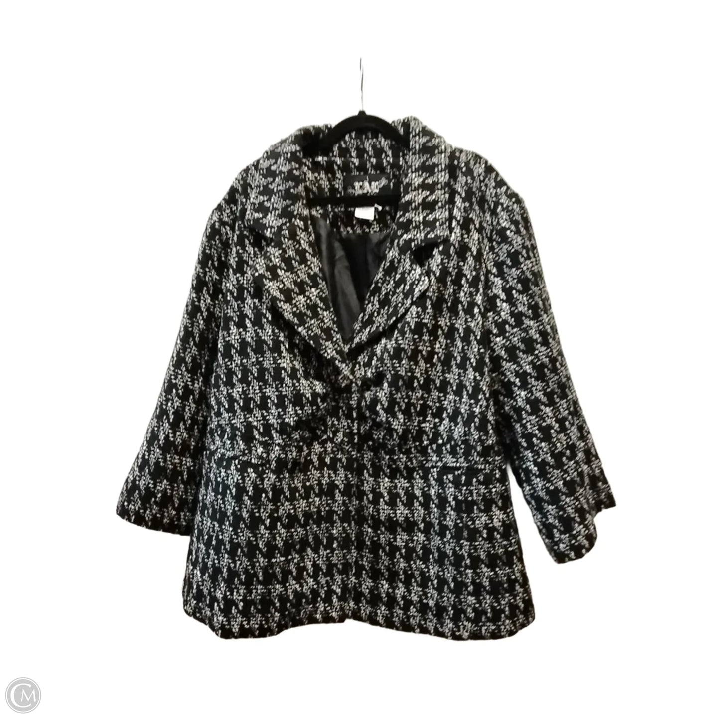 Coat Peacoat By Live A Little In Black & White, Size: 3x