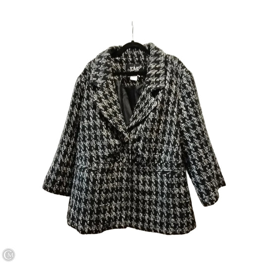 Coat Peacoat By Live A Little In Black & White, Size: 3x