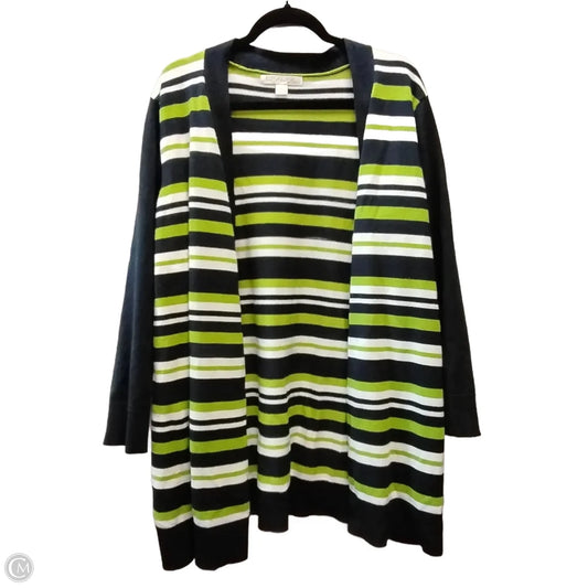 Sweater Cardigan By Emaline In Striped Pattern, Size: 2x