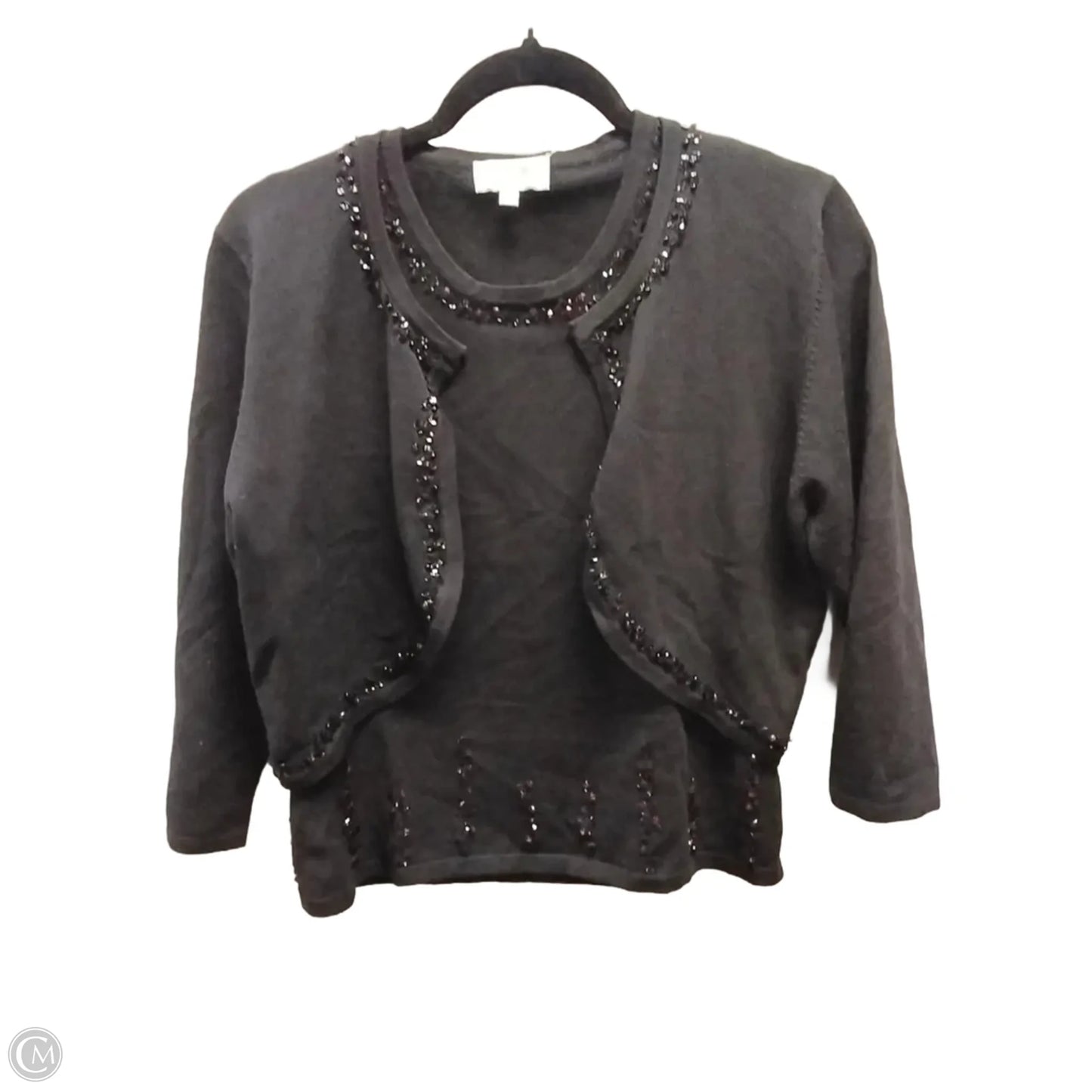 Sweater 2pc By Jade In Black, Size: L