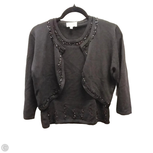 Sweater 2pc By Jade In Black, Size: L