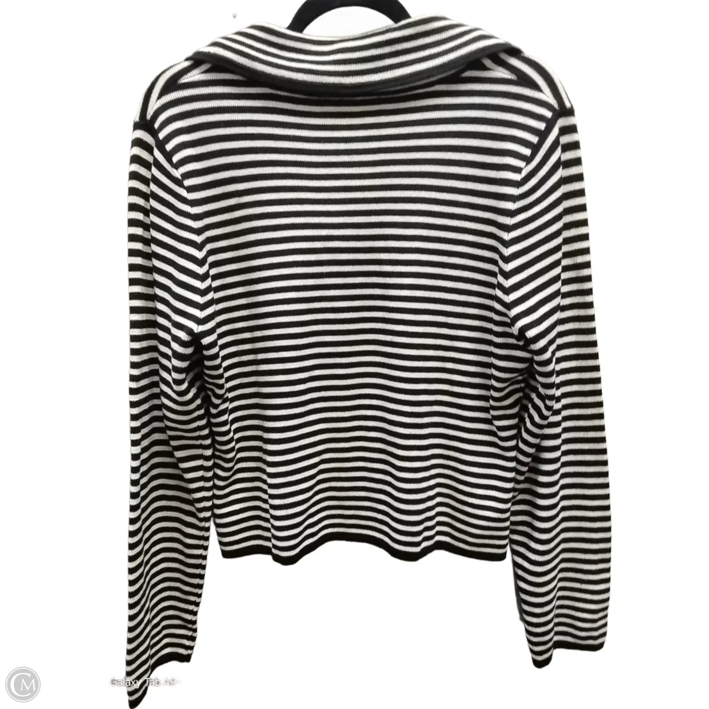 Sweater Cardigan By Norm Thompson In Striped Pattern, Size: M