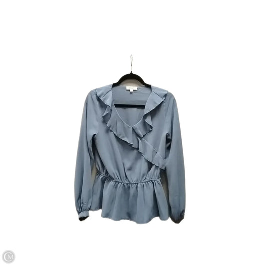 Blouse Long Sleeve By Clothes Mentor In Blue, Size: S