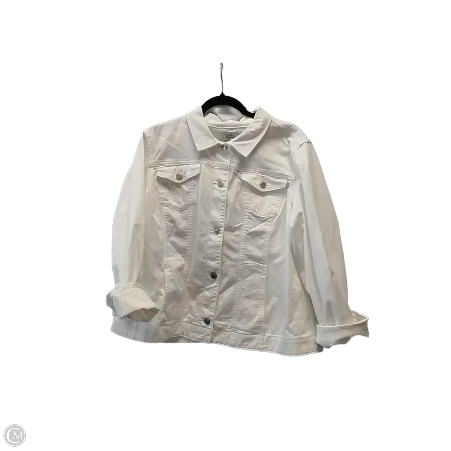 Jacket Denim By Croft And Barrow In White, Size: Xxl