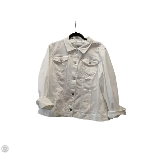 Jacket Denim By Croft And Barrow In White, Size: Xxl