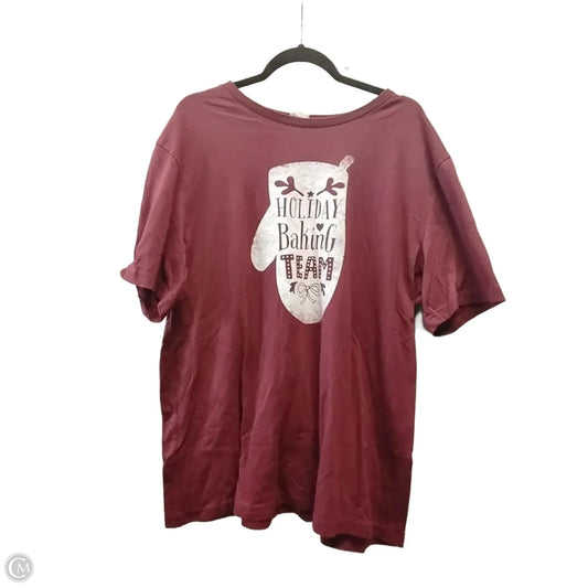 Top Short Sleeve By Canvas In Purple, Size: 2x