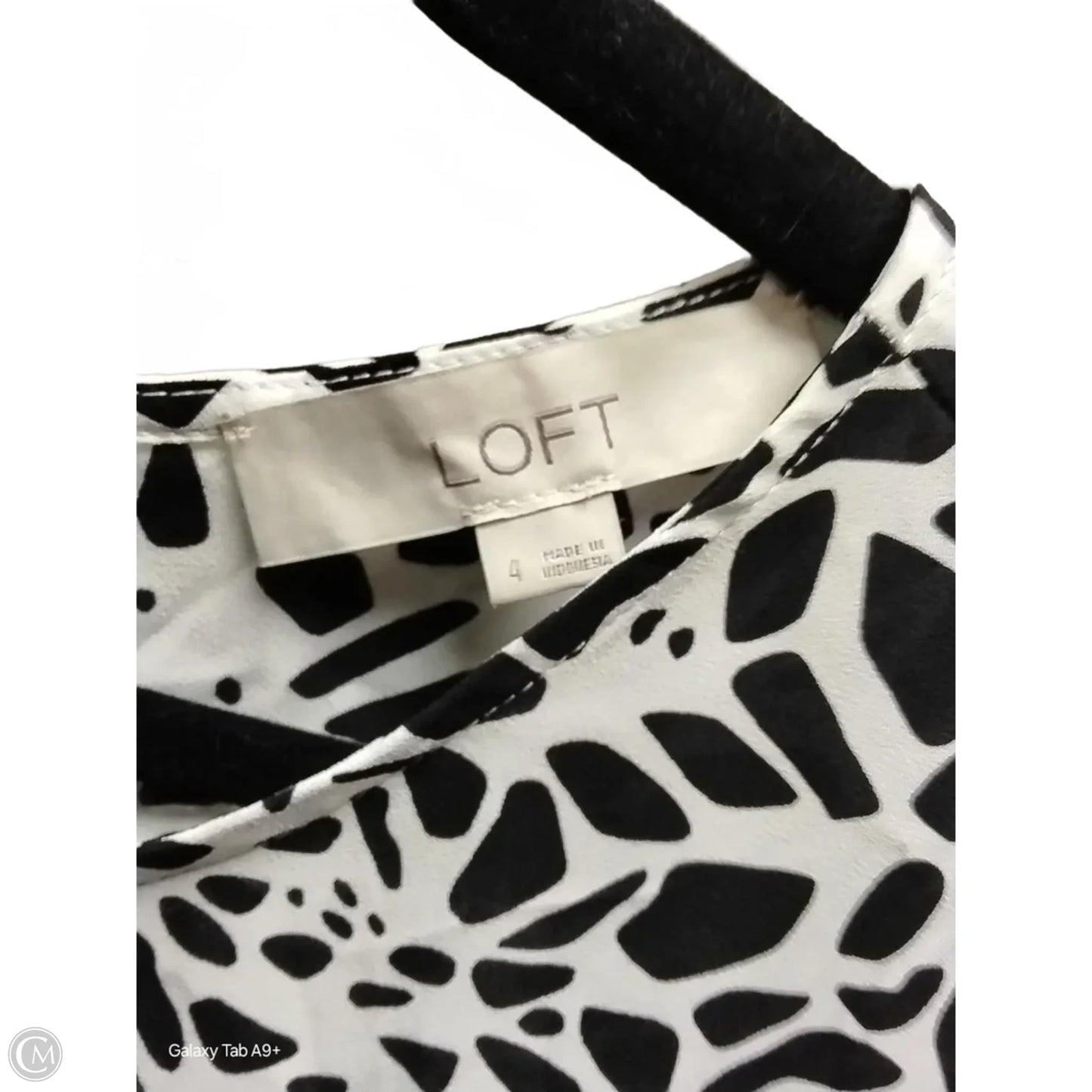 Blouse Long Sleeve By Loft In Black & White, Size: L