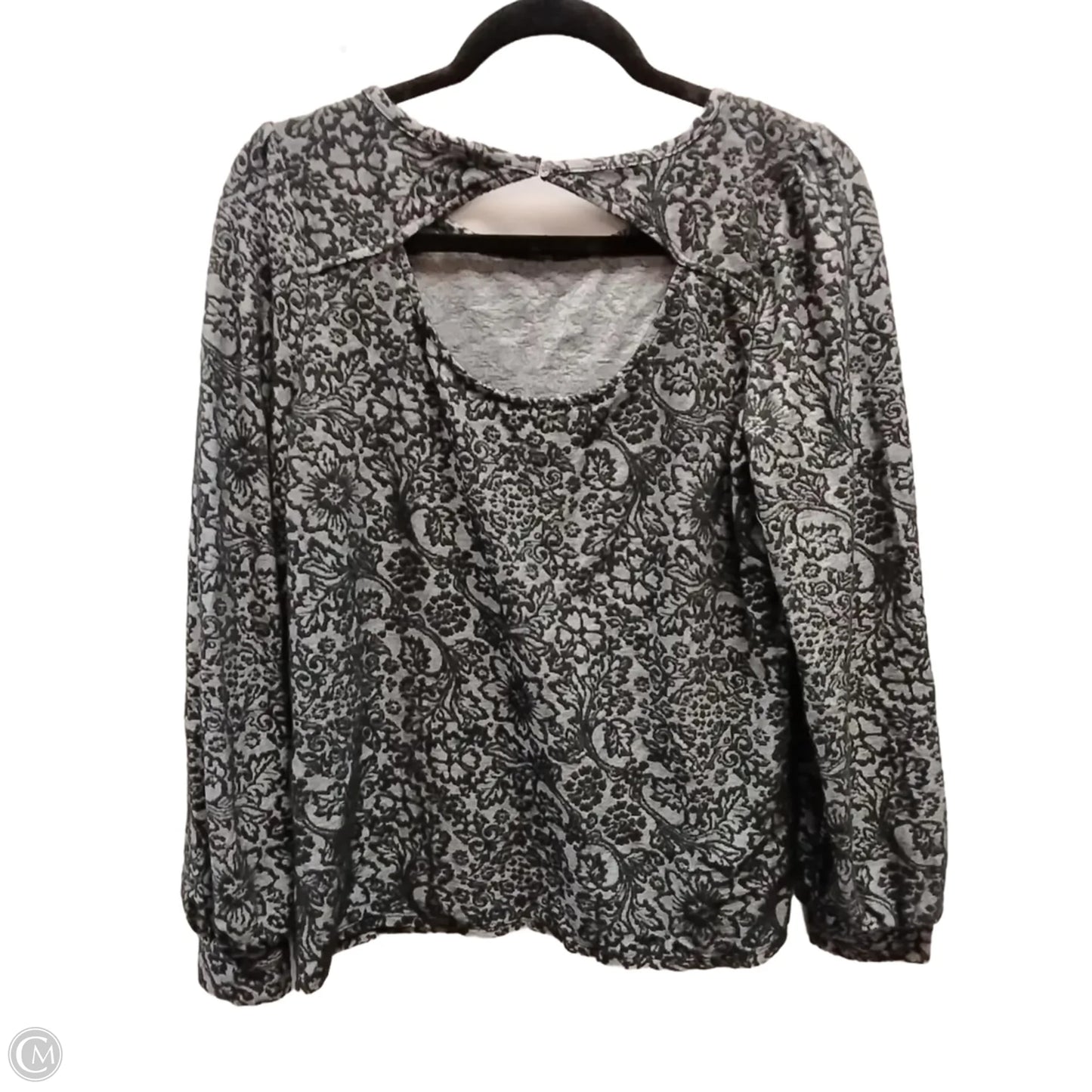 Blouse Long Sleeve By Loft In Black & Grey, Size: M