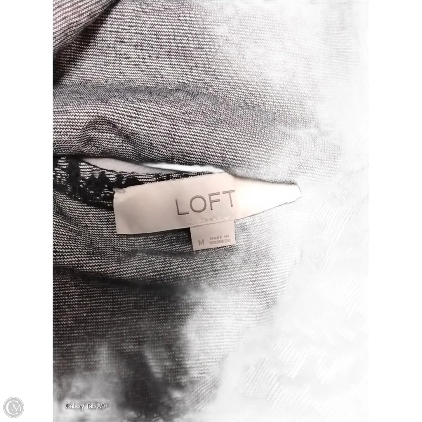 Blouse Long Sleeve By Loft In Black & Grey, Size: M