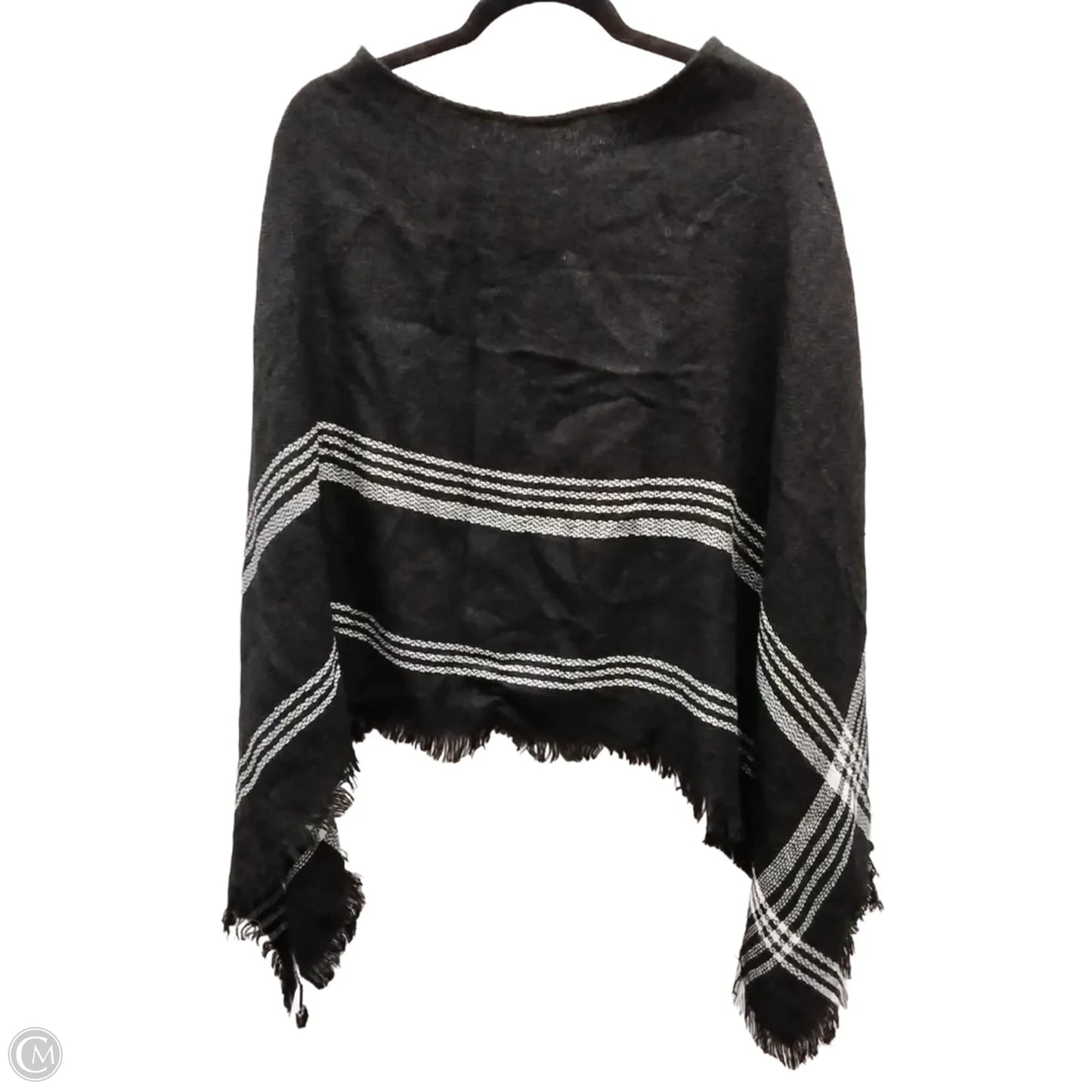 Shawl By Clothes Mentor In Black & White, Size: Onesize