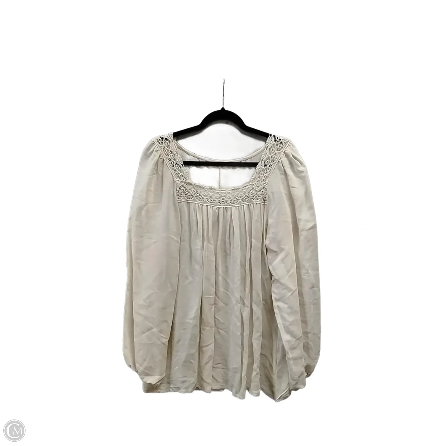 Blouse Long Sleeve By Haptics In Beige, Size: M