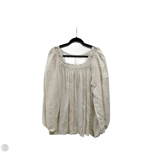 Blouse Long Sleeve By Haptics In Beige, Size: M