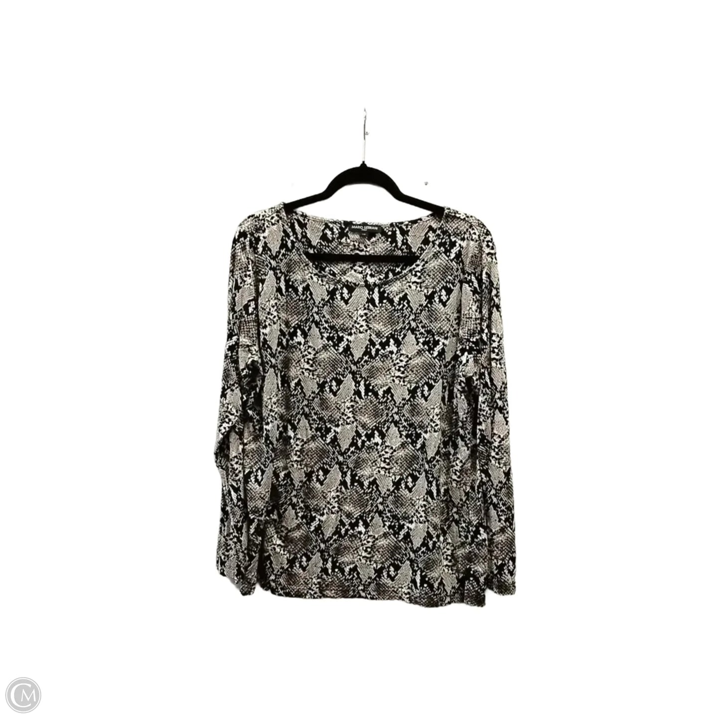 Top Long Sleeve By Mario Serrani In Snakeskin Print, Size: L