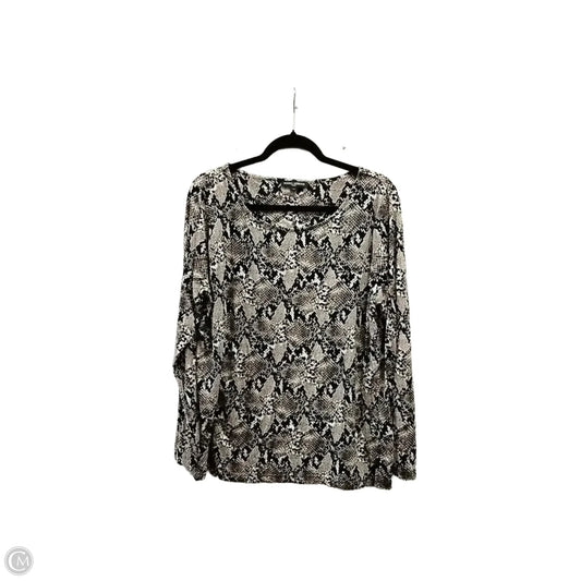Top Long Sleeve By Mario Serrani In Snakeskin Print, Size: L