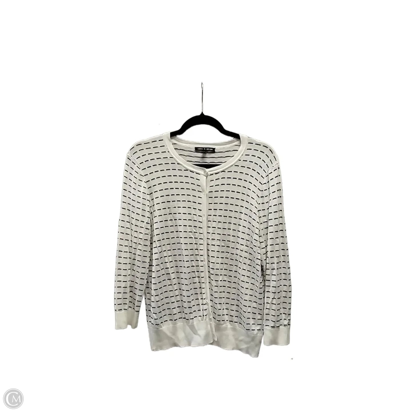 Sweater Cardigan By Cable And Gauge In Striped Pattern, Size: L