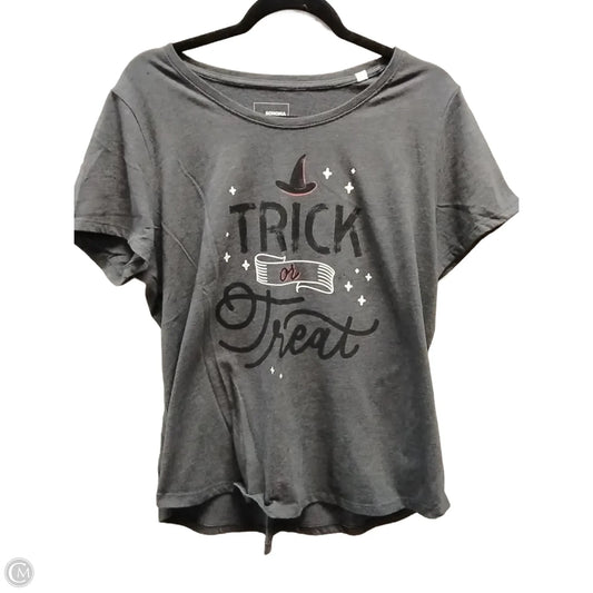 Top Short Sleeve Basic By Sonoma In Grey, Size: Xl