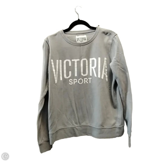Sweatshirt Crewneck By Victorias Secret In Grey, Size: M