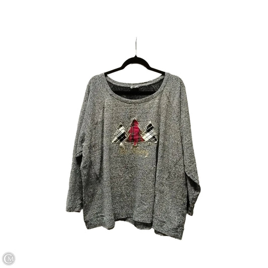Sweatshirt Crewneck By Cato In Grey, Size: 4x