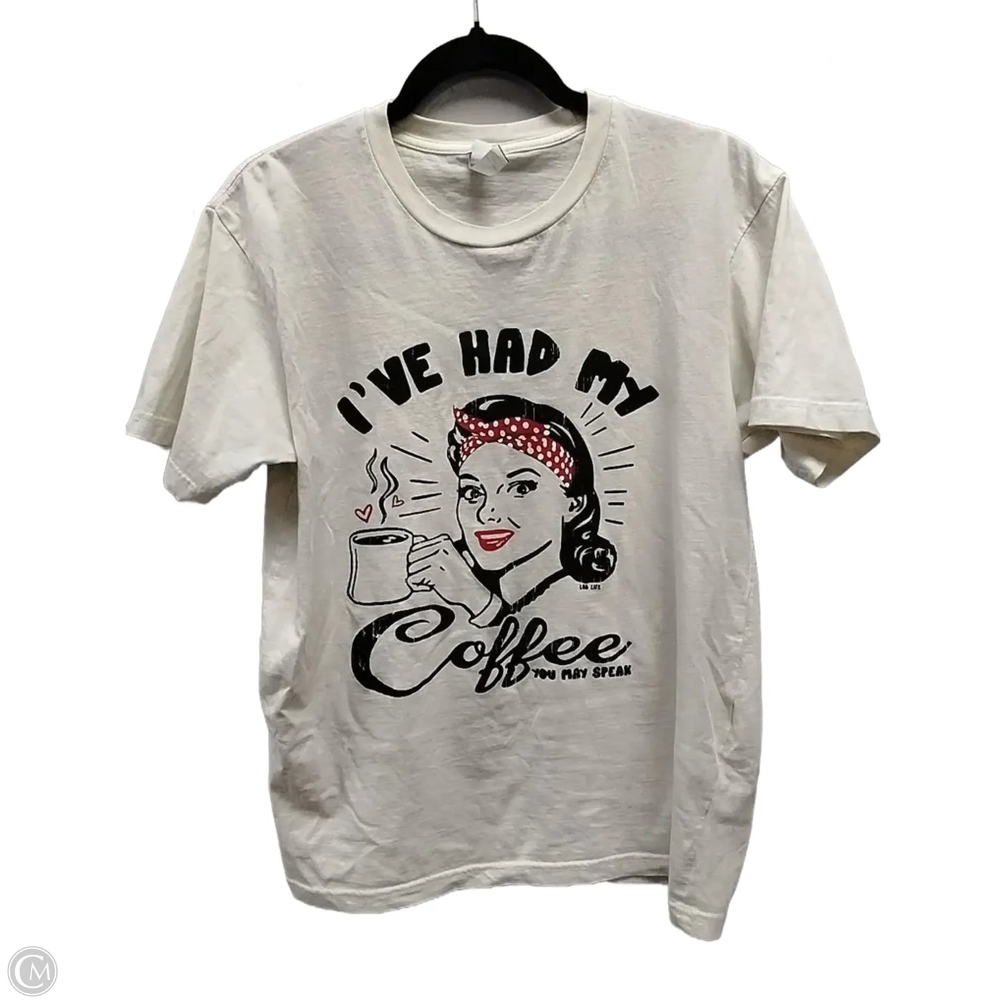 Top Short Sleeve By Clothes Mentor In Beige, Size: M