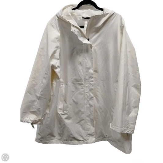 Coat Raincoat By Clothes Mentor In Beige, Size: 1x