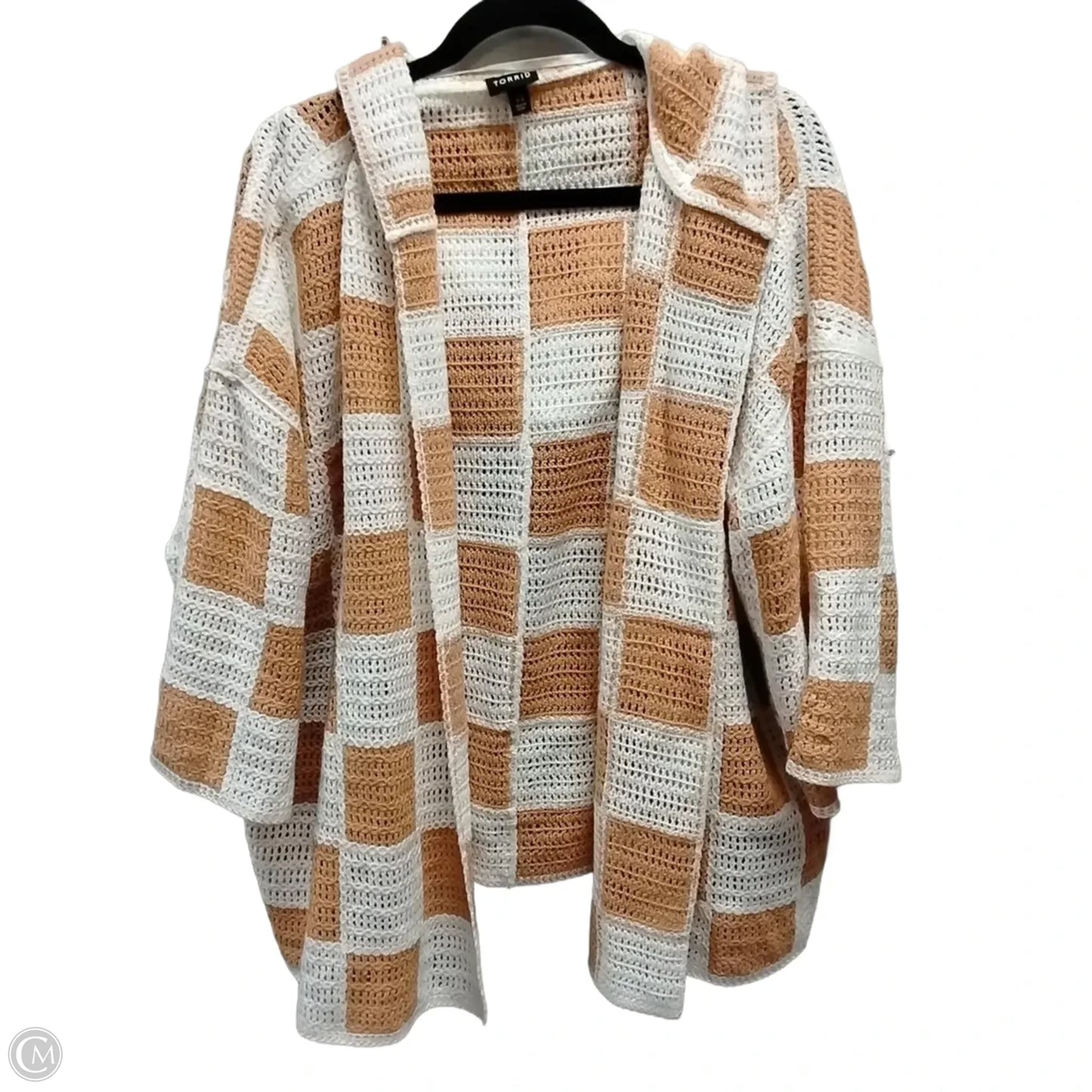 Sweater By Torrid In Orange & White, Size: Xxl