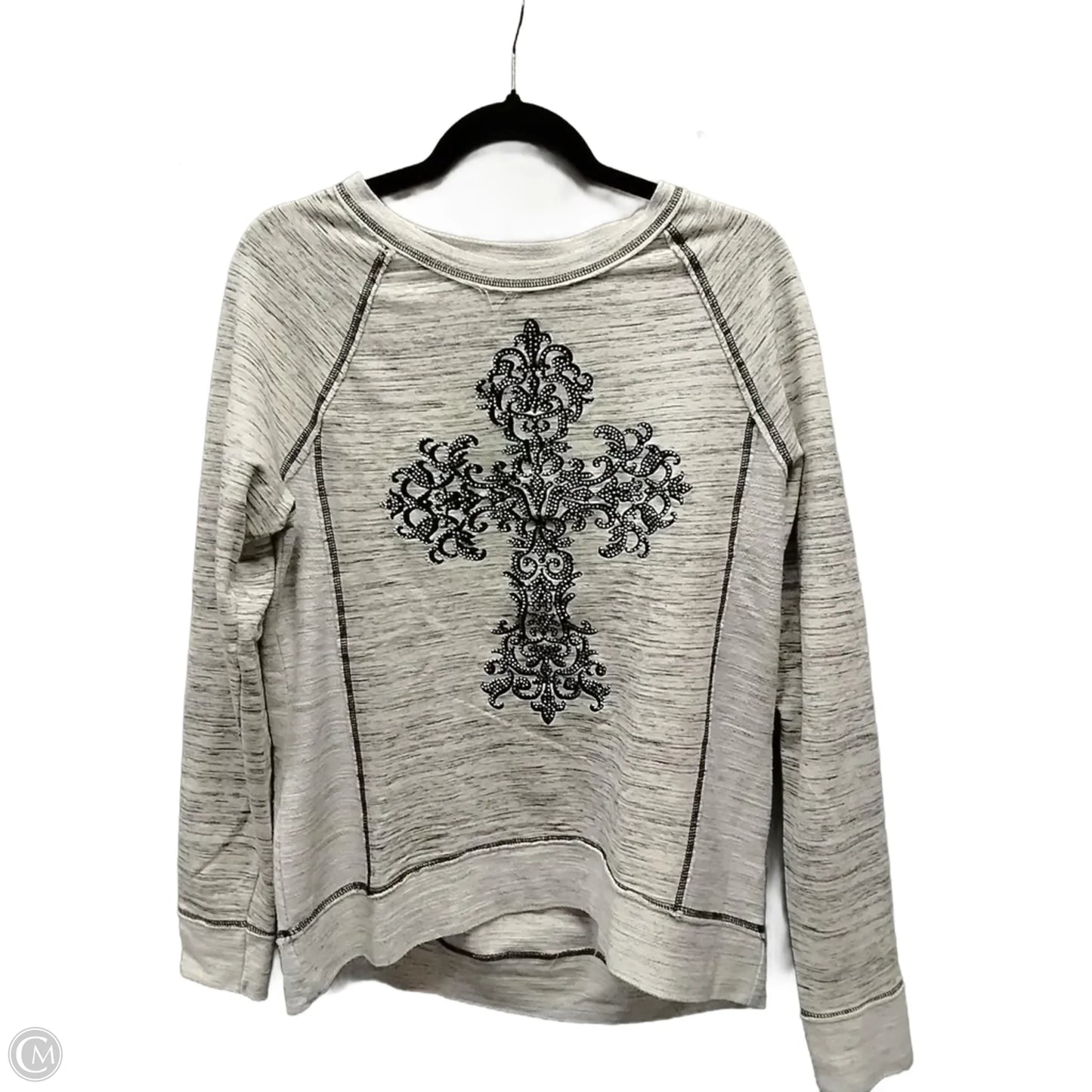 Sweatshirt Crewneck By Cato In Grey, Size: L
