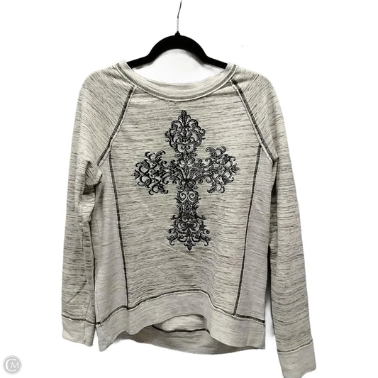 Sweatshirt Crewneck By Cato In Grey, Size: L