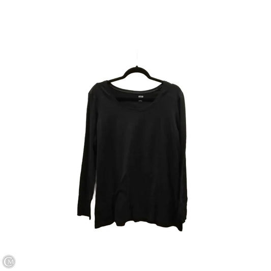 Top Long Sleeve By Ana In Black, Size: Xl