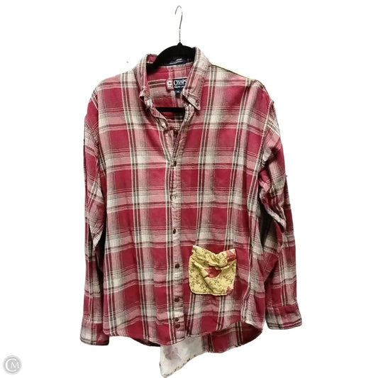 Top Long Sleeve By Chaps In Plaid Pattern, Size: M