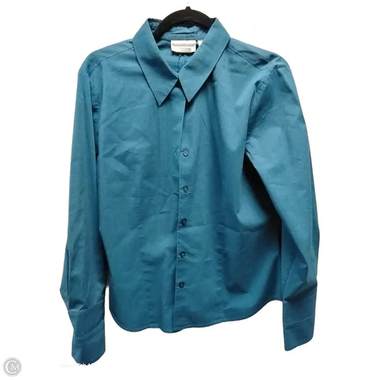 Blouse Long Sleeve By Worthington In Blue, Size: M