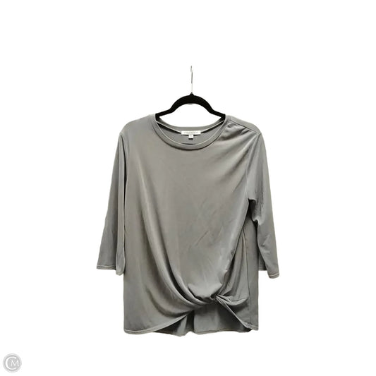Blouse Long Sleeve By Green Envelope In Grey, Size: S