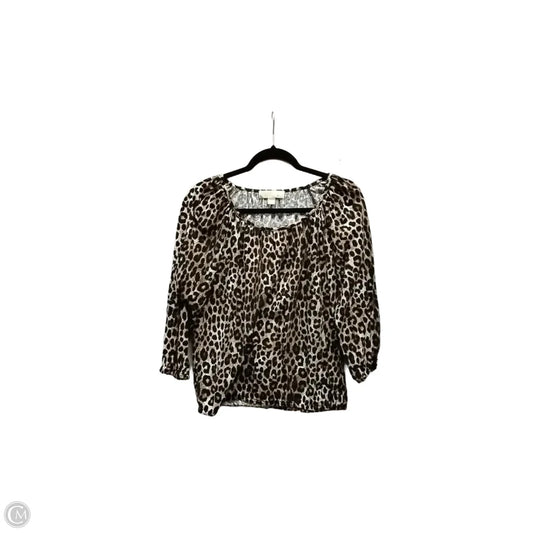 Blouse Long Sleeve By Michael By Michael Kors In Leopard Print, Size: S