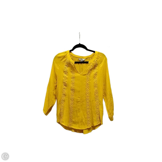 Blouse Long Sleeve By Clothes Mentor In Yellow, Size: S