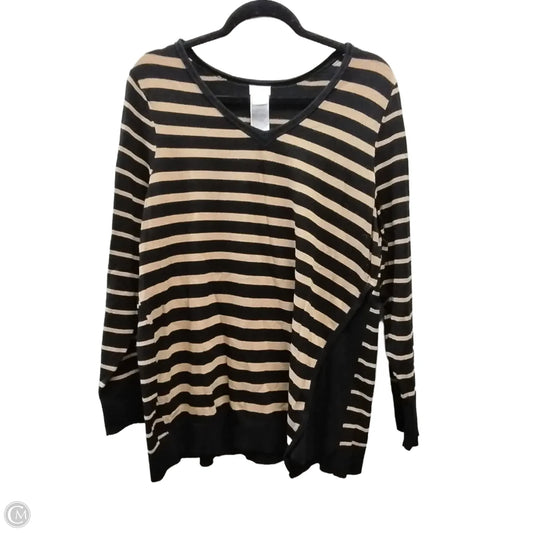 Sweater By Chicos In Striped Pattern, Size: Xl
