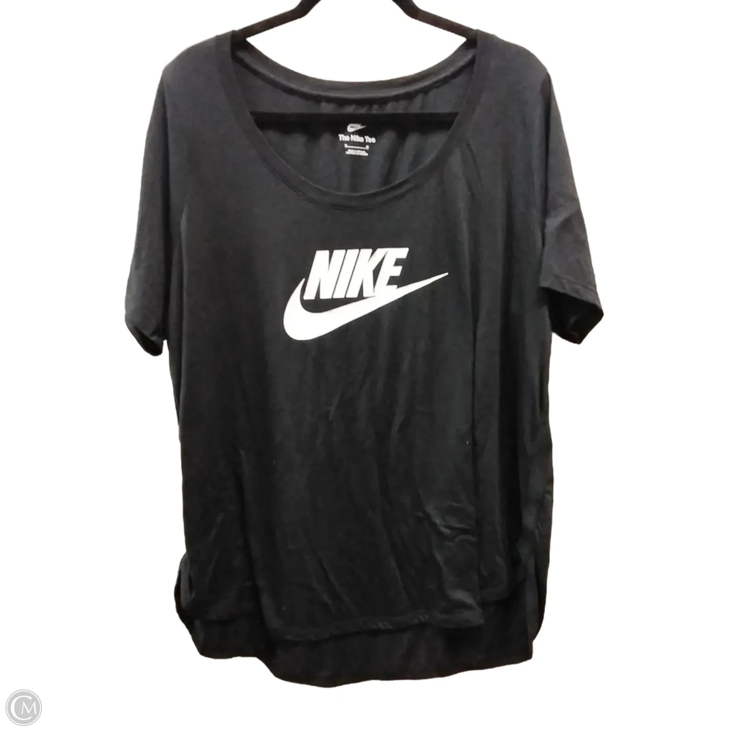 Athletic Top Short Sleeve By Nike In Black & White, Size: Xxl