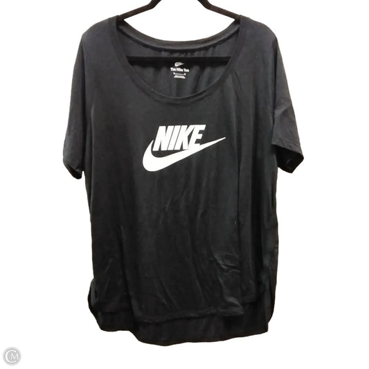 Athletic Top Short Sleeve By Nike In Black & White, Size: Xxl