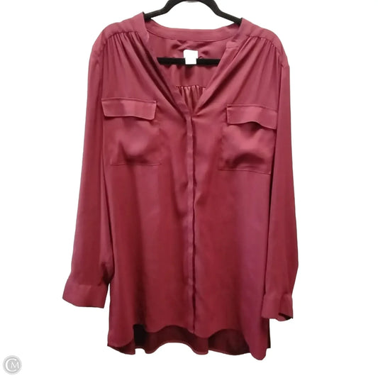 Blouse Long Sleeve By Chicos In Purple, Size: Xxl
