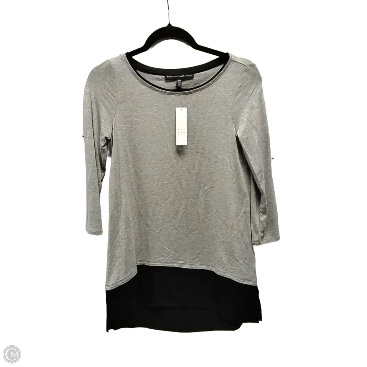 Top Long Sleeve By White House Black Market In Grey, Size: Xxs