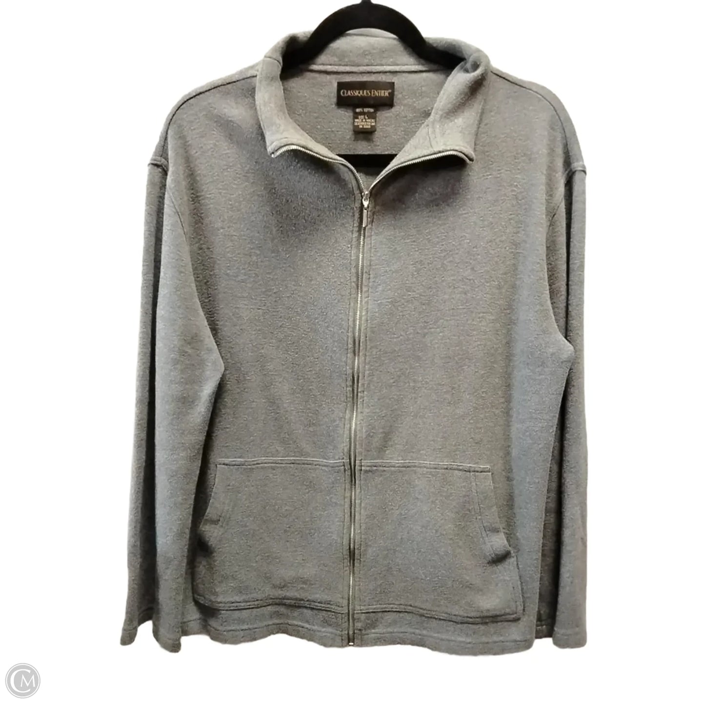 Sweatshirt Collar By Classiques Entier In Grey, Size: L