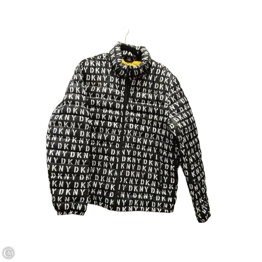 Coat Puffer & Quilted By Dkny In Black & White, Size: L