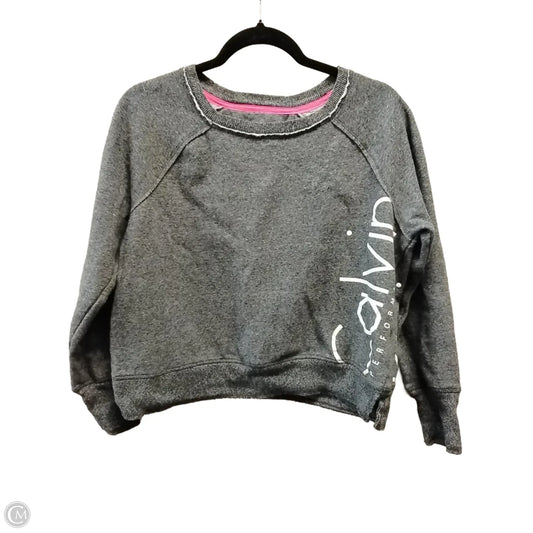 Sweatshirt Crewneck By Calvin Klein In Grey, Size: L