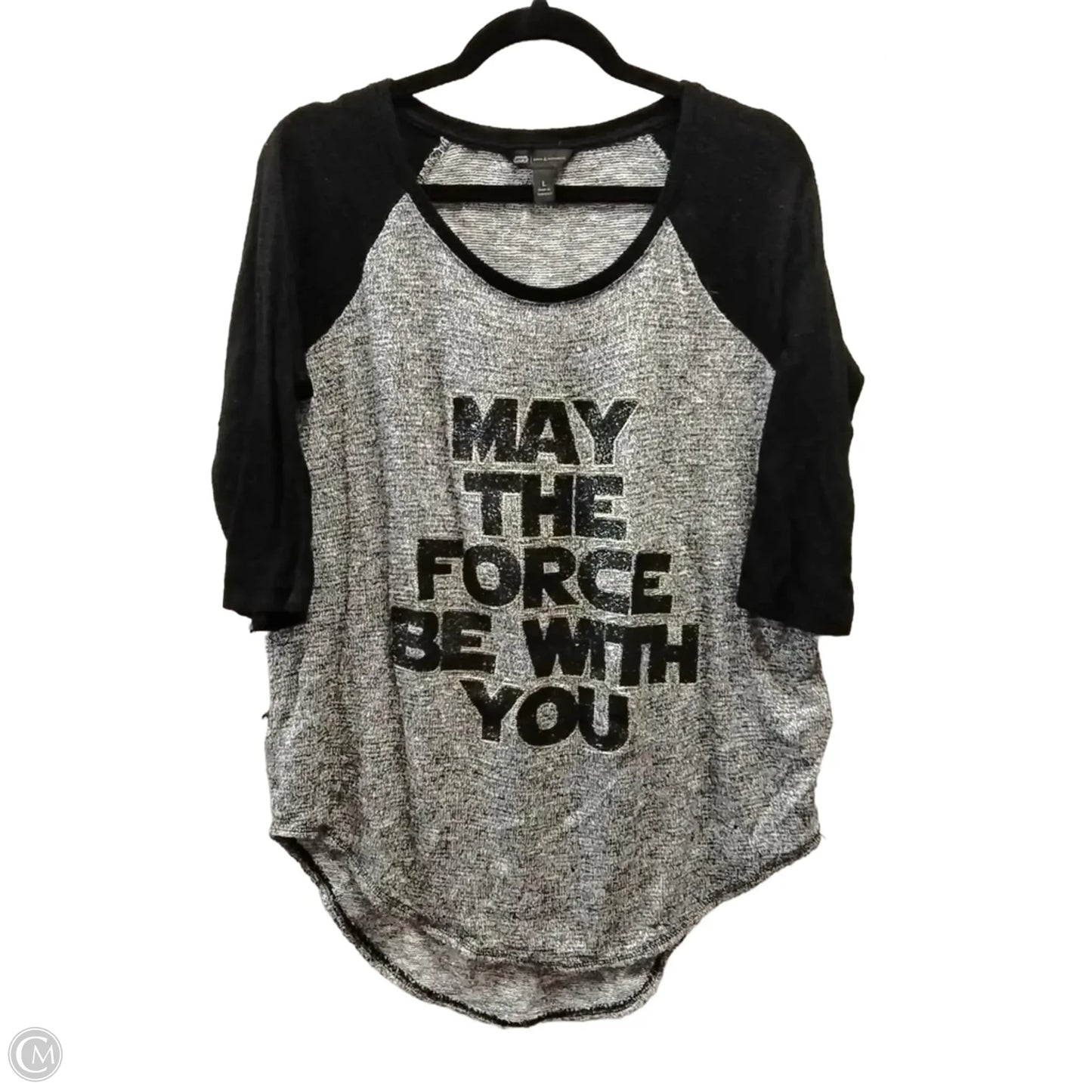 Sweater By Clothes Mentor In Black & Grey, Size: L