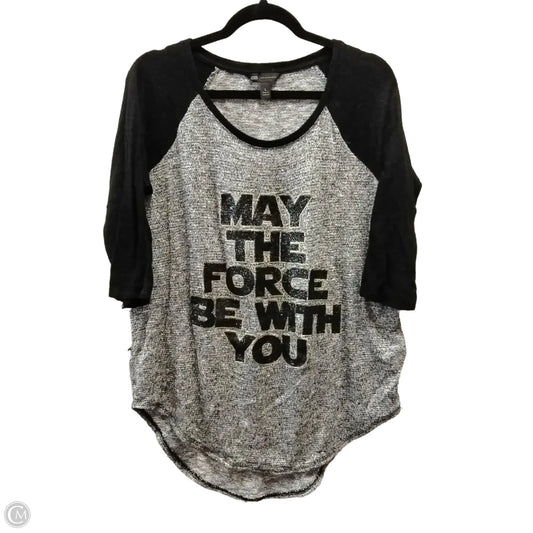 Sweater By Clothes Mentor In Black & Grey, Size: L
