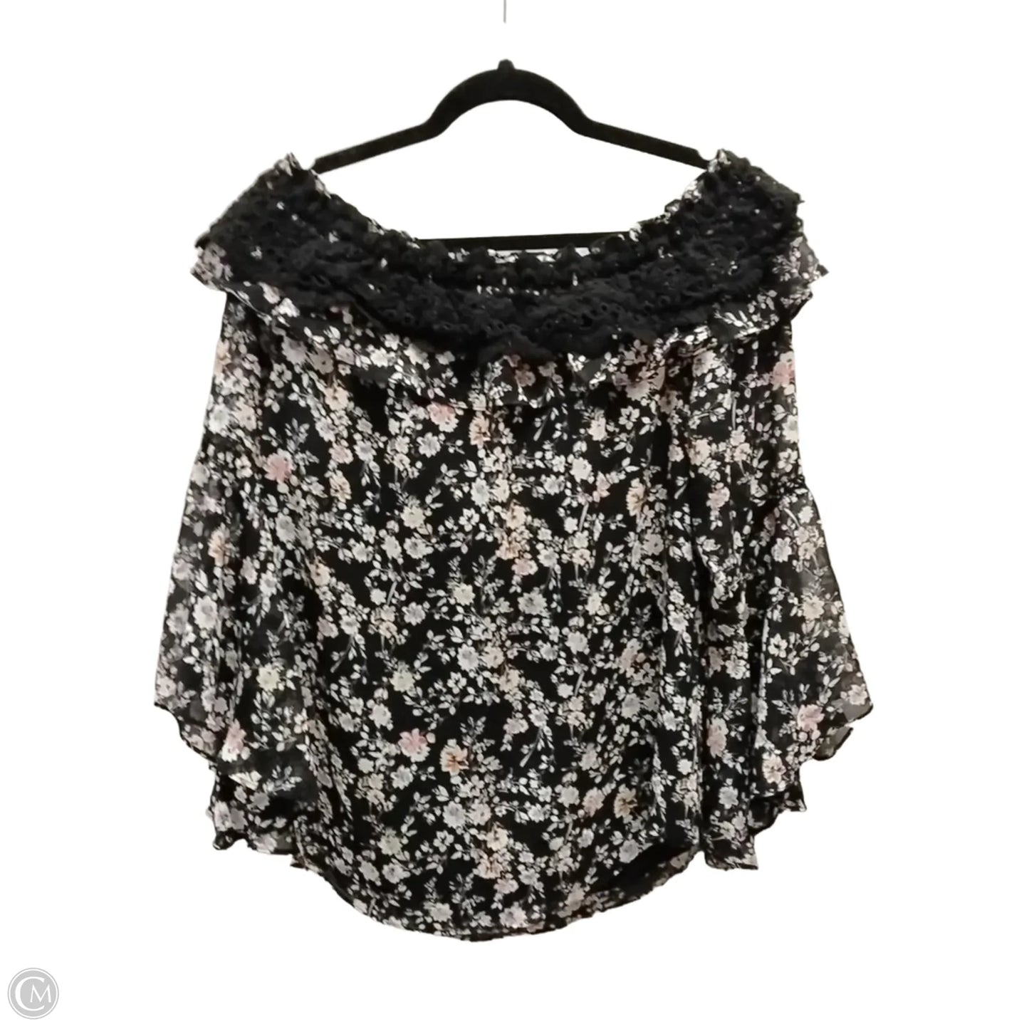 Blouse Long Sleeve By White House Black Market In Floral Print, Size: L
