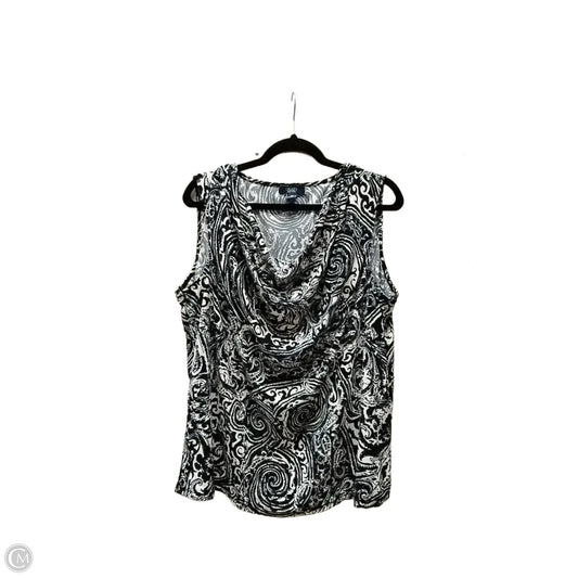 Blouse Sleeveless By Chaps In Blue & White, Size: 3x