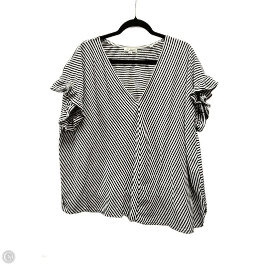 Top Short Sleeve By Max Studio In Striped Pattern, Size: 3x